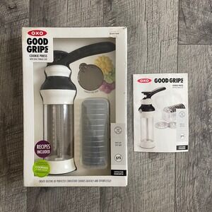 OXO Good Grips Cookie Press with 12 Stainless Steel Disks and Storage Case White